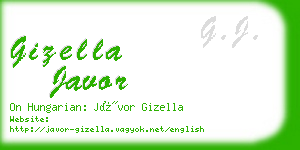 gizella javor business card